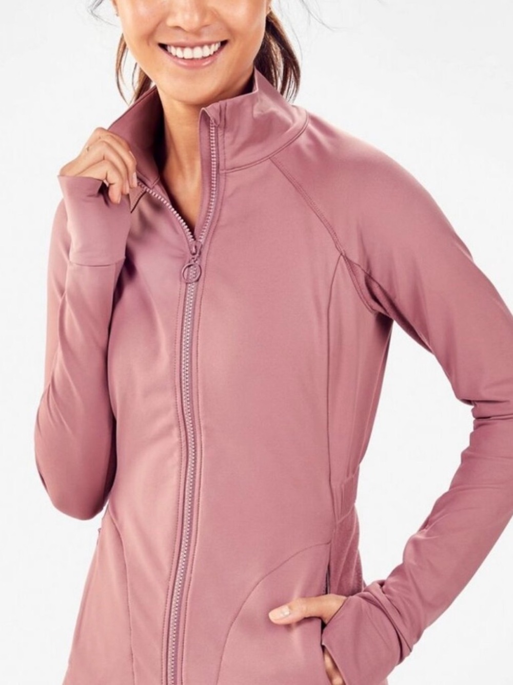 Fabletics Women’s Size S Dusty Rose Full-Zip Active Jacket Vented EUC